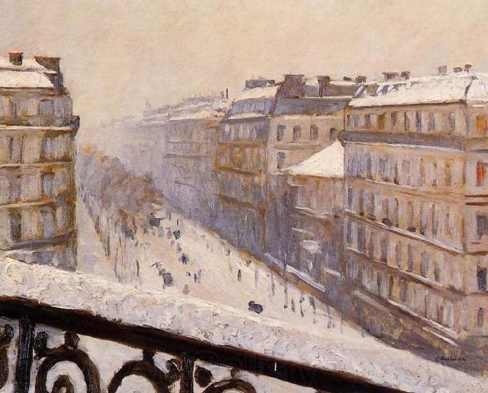 Gustave Caillebotte Boulevard Haussmann, effet de neige